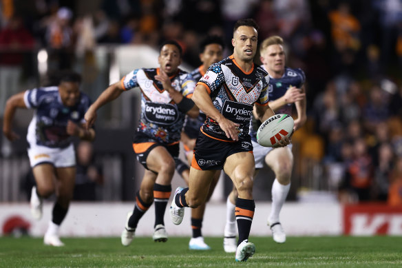 Luke Brooks carving up in round 12 against North Queensland.