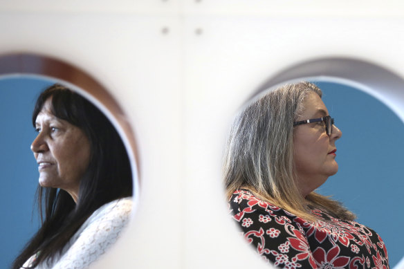 Cheryl Jackson (left), who founded The River Mob, and Fiona Harrison, who founded Chocolate on Purpose, at the YARPA Grow conference at Barangaroo. 