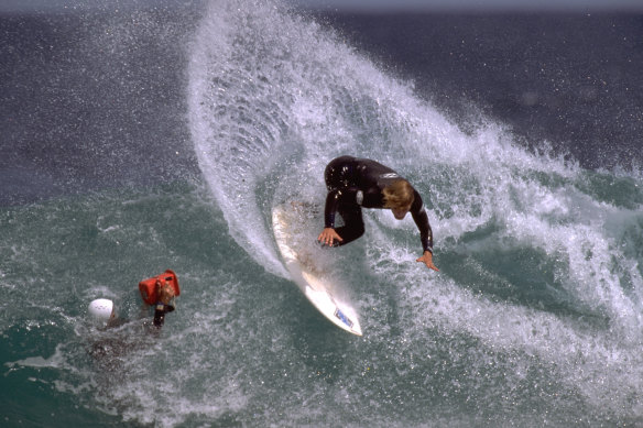 Jack McCoy in the water filming Occy “at play”.