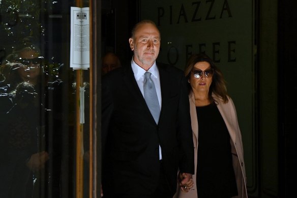 Brian Houston and his wife Bobbie leave court after he was acquitted of covering up his father’s child sexual abuse.