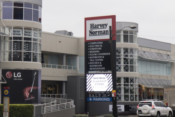 Harvey Norman is one of the local stock market’s worst performers today. 