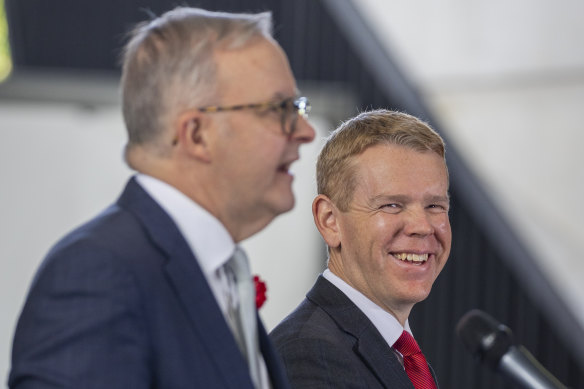 Prime Minister Anthony Albanese with New Zealand Prime Minister Chris Hipkins. 