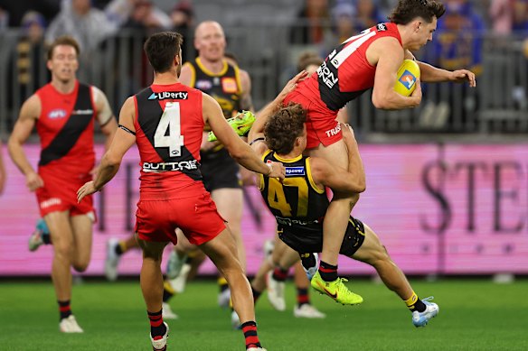 Archie Roberts copped a tackle. 