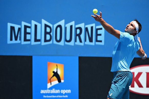 Matosevic playing at the Australian Open in 2016.