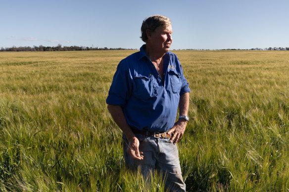 Farmer and irrigator Malcolm Doolin on his property near North Star. 