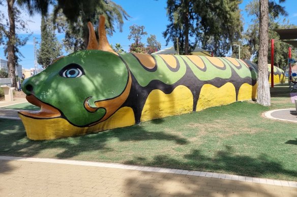 A playground bomb shelter in Sderot, a few kilometres from Gaza .