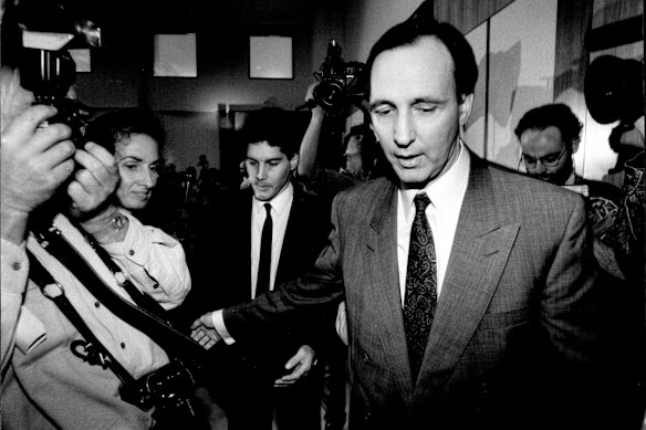 A ripping adventure … Paul and Anita Keating leave parliament house after his failed leadership challenge of June 1991.