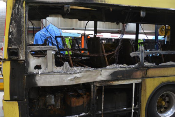 The Hillsbus was destroyed by the fire which forced it to be evacuated in the Lane Cove Tunnel.
