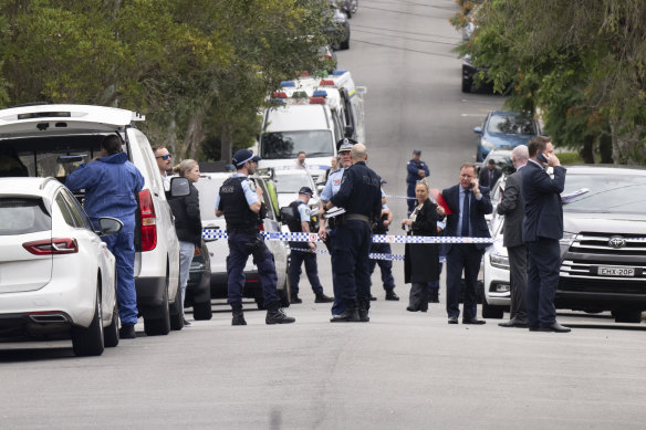 Police cordoned off the street on Thursday following the incident. 