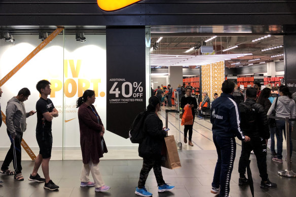 Nike's store in Melbourne during last year's Black Friday sales.