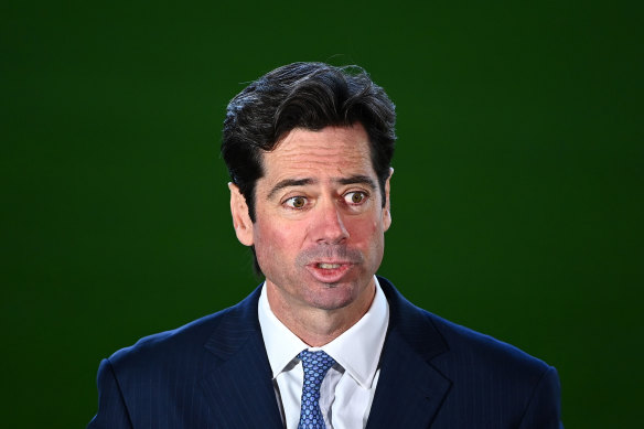 AFL CEO Gillon McLachlan announces the return of footy on June 11.