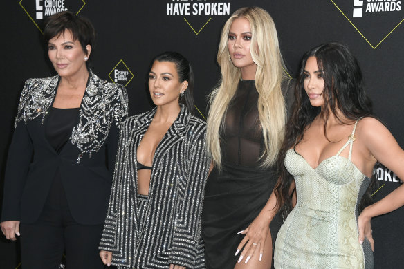 (L-R) Kris Jenner with daughters Kourtney Kardashian, Khloe Kardashian and Kim Kardashian West.