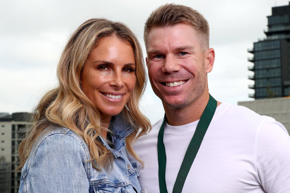 Candice and David Warner earlier this year.