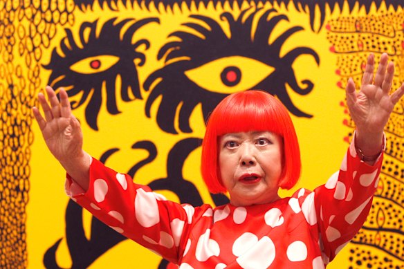 Kusama at the opening of her exhibition at London’s Tate Modern in 2012.
