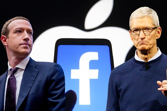 Meta CEO Mark Zuckerberg and Apple CEO Tim Cook: Both companies just got slapped by Europe’s new rules.