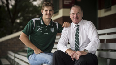 Like father, like son: Christian and Simon Poidevin.