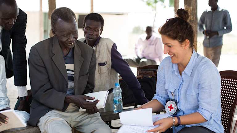Dorsa Nazemi-Salman working for the Red Cross in rebel-held territory in South Sudan.