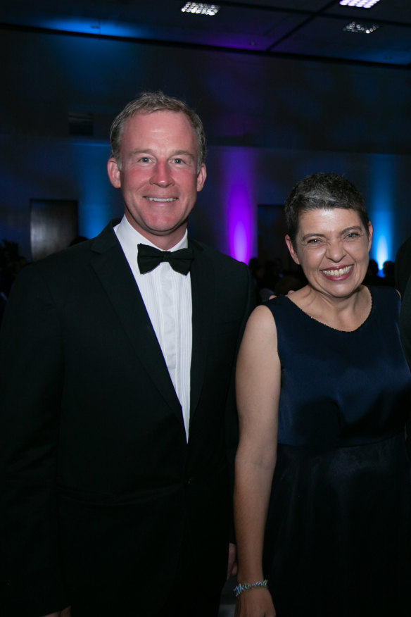 Lee with former Tasmanian premier Will Hodgman, who describes her as  “a force of nature”.