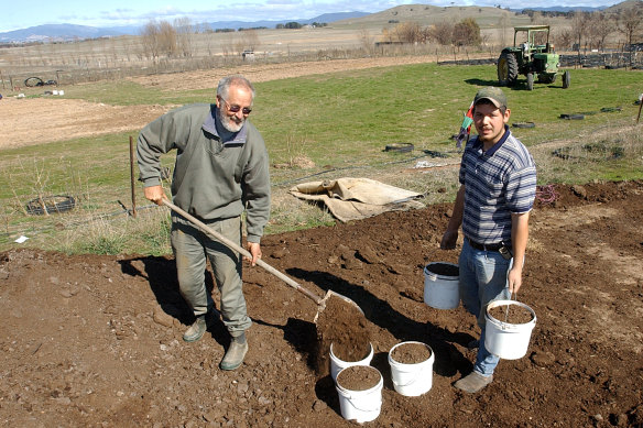 Picture of Dave Pentony and son Michael on the farm in 2011.