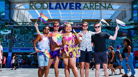 Drag Queen Rian outside Rod Laver Arena during Pride Day at the 2023 Australian Open in Melbourne on Friday, January 27, 2023. MANDATORY PHOTO CREDIT Tennis Australia/ AARON FRANCIS
