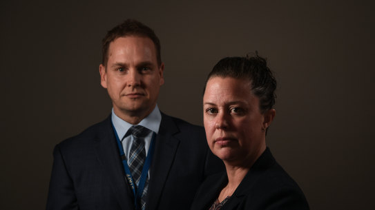 Detective Senior Constable Jason Regan and Detective Senior Constable Emma O'Rourke

