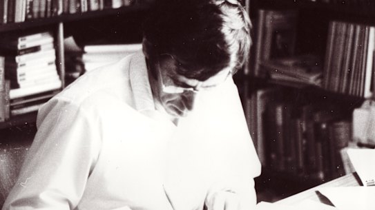 Richard Selleck in his study in Eltham about 1975.