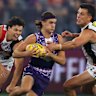Murphy Reid is one of the Dockers’ stand-out players, and will be key to their battle with Brisbane next weekend.