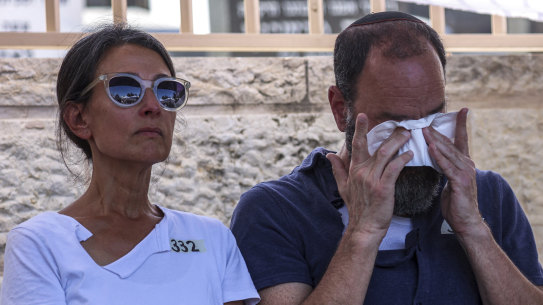 Jonathan Polin and Rachel Goldberg, parents of Israeli-American hostage Hersh Goldberg-Polin, who was killed in Hamas captivity in the Gaza Strip.