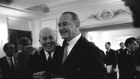 All the way with LBJ: PM Harold Holt with US president Lyndon Johnson in Canberra in 1966.