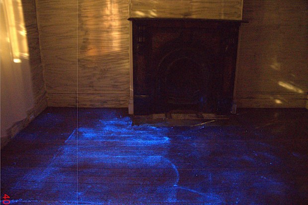 Luminol, a chemical that highlights areas of possible blood staining, was used throughout the house.