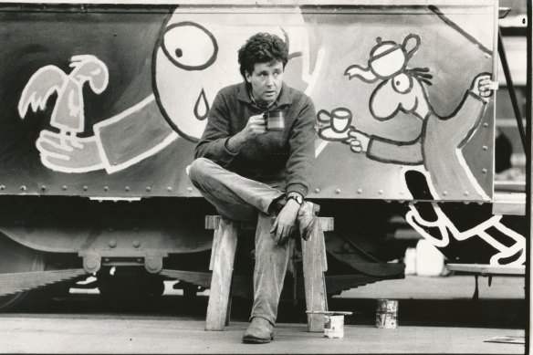 “Cartoonist, writer, painter, philosopher and poet”: Michael Leunig in 1986.