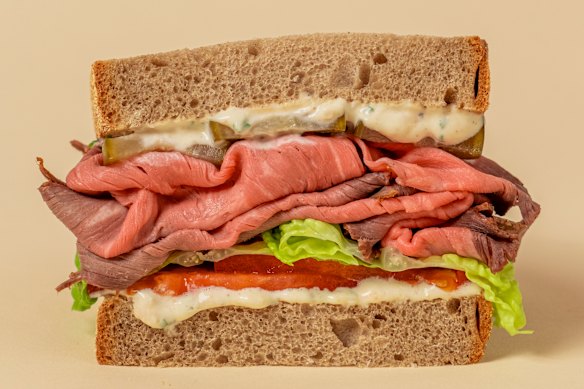 Wagyu roast beef sandwich.