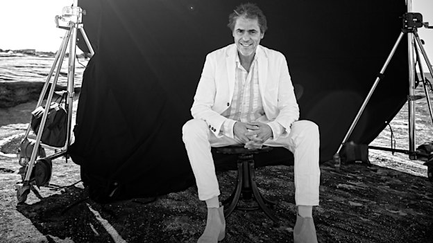 Tim wears Ian Nessick suit and shirt, Marc Newson x R. M. Williams boots, Uniqlo socks.