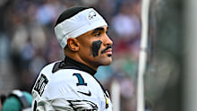 Eagles QB Jalen Hurts in London. 