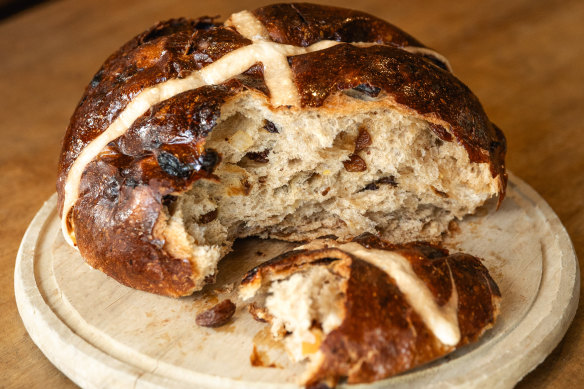 Hot cross loaf from Bourke Street Bakery.