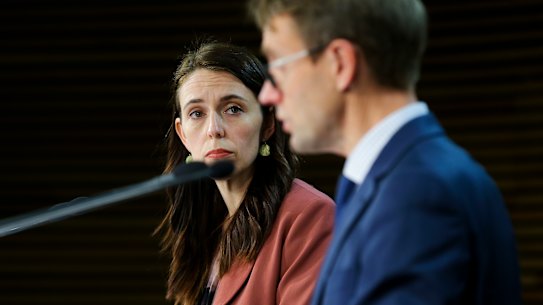 Director-General of Health Dr Ashley Bloomfield and Prime Minister Jacinda Ardern on Tuesday.