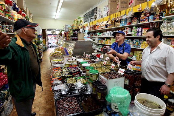 Harry Cotsinis and Christina Calligas at Lamia Super Deli in 2008.