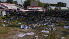 The empty campaign rally site after the shooting.