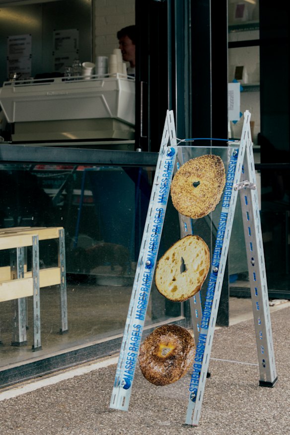 Bagels are baked fresh on site.