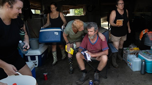 Bruno Temporini has stage four cancer and has been unable to clean his home after it was inundated with flood waters, but family, friends and volunteers have stepped in to help.