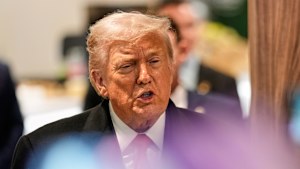 Donald Trump after he addressed the World Economic Forum in Davos. Fund managers say the geopolitical turmoil caused by recent tariff threats is not encouraging a fresh run of the “sell America” trade.