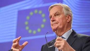 Michel Barnier, chief negotiator for the European Union, at a news conference following the conclusion of the first round of Brexit trade talks in Brussels, on Thursday.