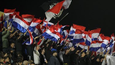 Sydney United 58 fans wave flags - without the Croatian coat of arms - at their FFA Cup clash against Sydney FC back in 2014. A ban on national flags at soccer games in Australia is set to be lifted.