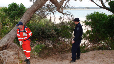 SES and police ramp up search at The Pass in Byron Bay on Tuesday.