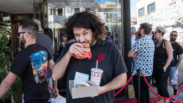 Jordan Zaz queued for hours to get his hands on one of 300 burgers at In-N-Out's most recent Melbourne pop-up. 