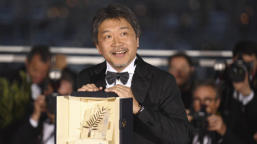 Director Hirokazu Kore-eda holds the Palme d'Or for the film 'Shoplifters'.