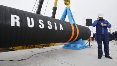 The Nord Stream pipeline construction in 2010.