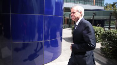 Victorian Liberal Party president Michael Kroger leaves the Federal Court after taking on his party's biggest donor, the Cormack Foundation.