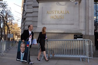 Australian Labor Party workers outside Australia House in London on election day, 2007.