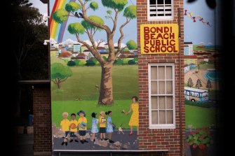 Playing around: A mural on the school wall.